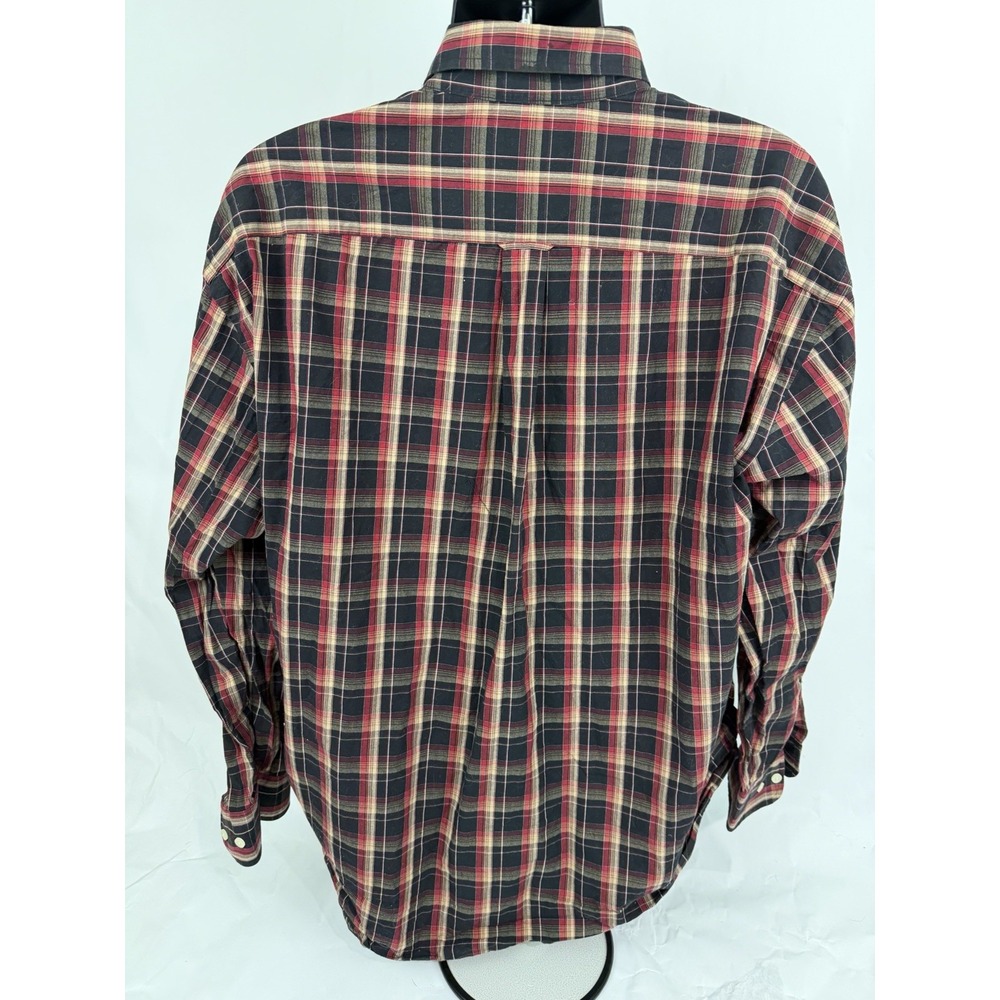 Nautica Shirt Men's XXL Button Down Black Red Cotton - Picture 5 of 6